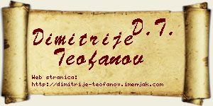 Dimitrije Teofanov vizit kartica